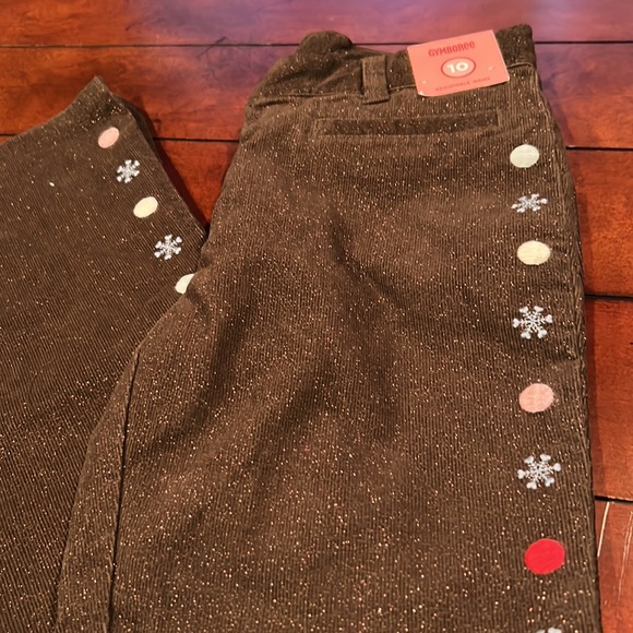 NWT Gymboree Winter Snowflake brown corduroy sparkle snowflake dot Pants Size 10 - Picture 8 of 15